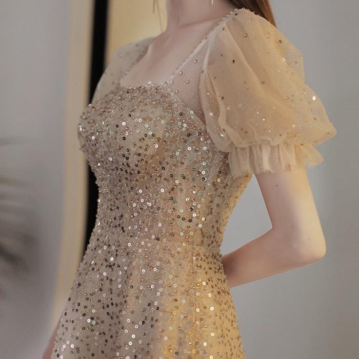 Primeroses - Dress Pesta Wanita Gold Import/Long Dress Gold Dewasa Import - M Tbk