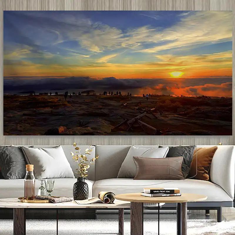 Hiasan Dinding Berbentuk Kain Tenun Inspiratif Sunrise Sky untuk Ruang Tamu, Asrama, dan Kamar Tidur