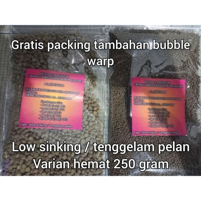 TERLARIS Pelet all ikan predator 250 gram / pelet ikan predator / pelet ikan / pakan ikan / pakan