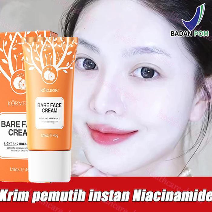 Kem Pemutih Wajah 40g Niacinamide Lazy Cream Gluta Whitening Lazy Cream Krim Siang Pemutih Wajah