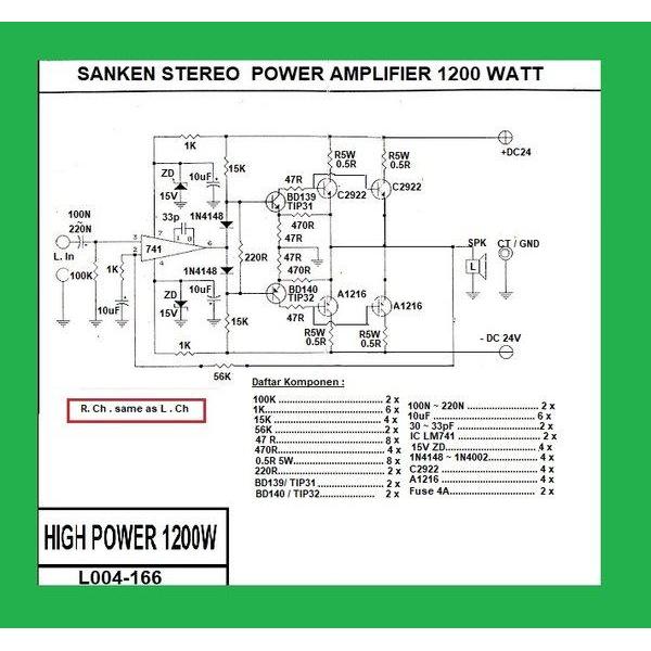 Sanken Stereo Power Amplifier 1200 Watt Driver Module Terpercaya