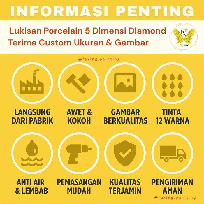 Lukisan Porcelain 5D Diamond Motif Pemandangan Alami Pajangan Dinding Gunung China Merah Pemandangan