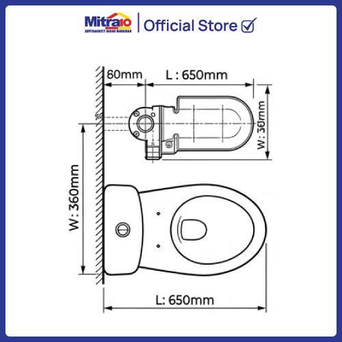 Kloset Duduk Washdown Putih FSA106 R10 - Tidy Closet [INCLUDE PACKING KAYU]