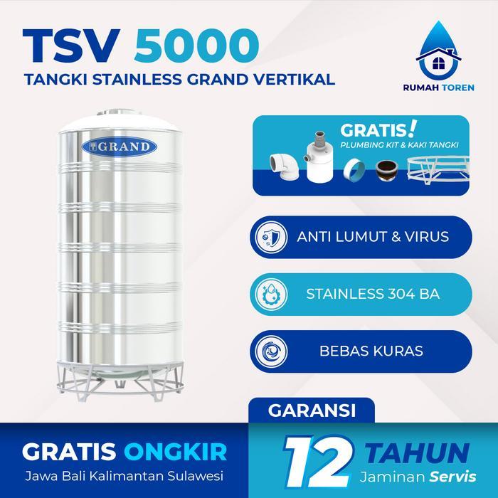 Tangki Tandon Toren Air Stainless Grand TSV 5000 (4700 Liter) Free Ongkir