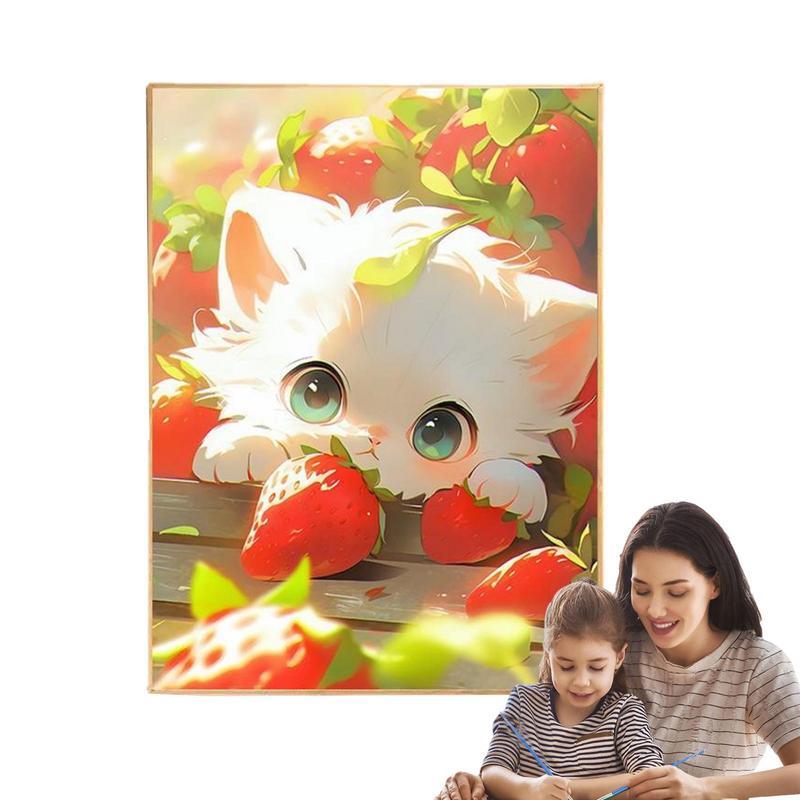 Paint By Number Cat Oil DIY Canvas Painting Kit DIY Gift Canvas Painting Kits For Kids Beginners DIY
