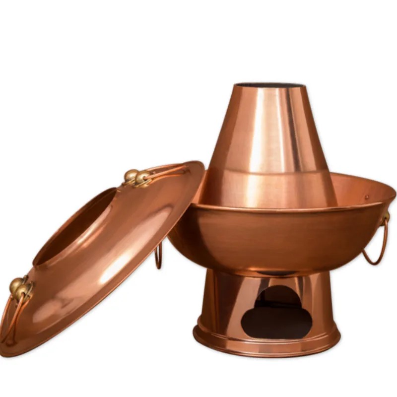 Copper hot pot Red copper thickened double flavor pot Old Beijing stove Instant boiled mutton