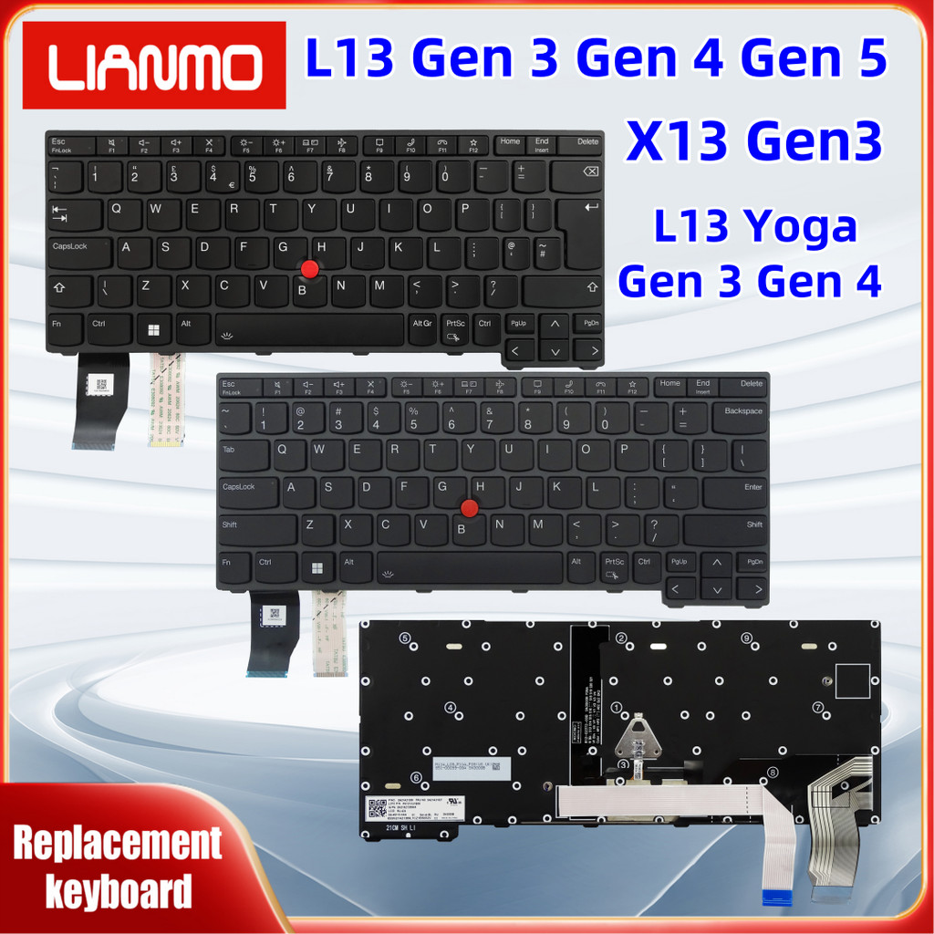 US UK keyboard for Lenovo ThinkPad X13 Gen3 L13 Gen 3 Gen 4 Gen 5 L13 Yoga Gen 3 Gen 4 Laptop