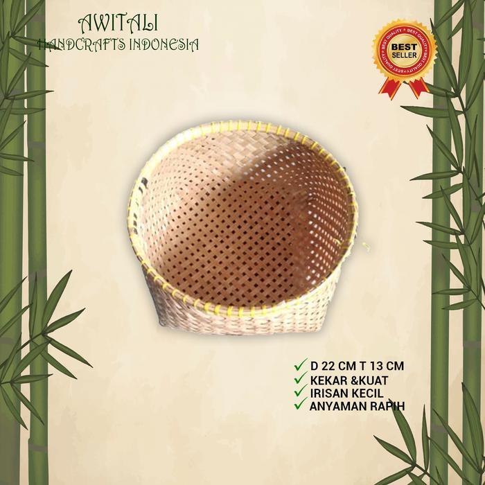 "New" Keranjang Kecil Awitali Besek Anyaman Bambu Saringan Bambu