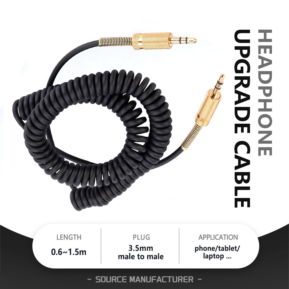 Universal 3.5mm Spring Replacement Audio AUX Cable for Marshall Stockwell Woburn Kilburn II MS2
