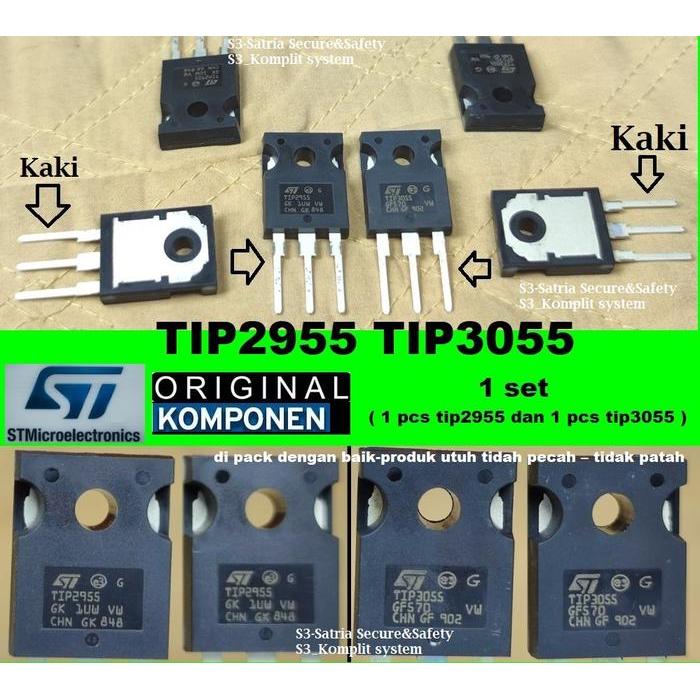 Sepasang Tip 3055 2955 1Set Mosfet Tip3055 Tip2955 Transistor St Komponen Elektronik Tip3055 Tip2955