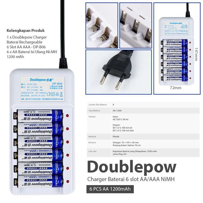 Charger Baterai Aa Baterai Charger Aaa Doublepow Dan Baterai Aa Rechargeable Baterai Aaa