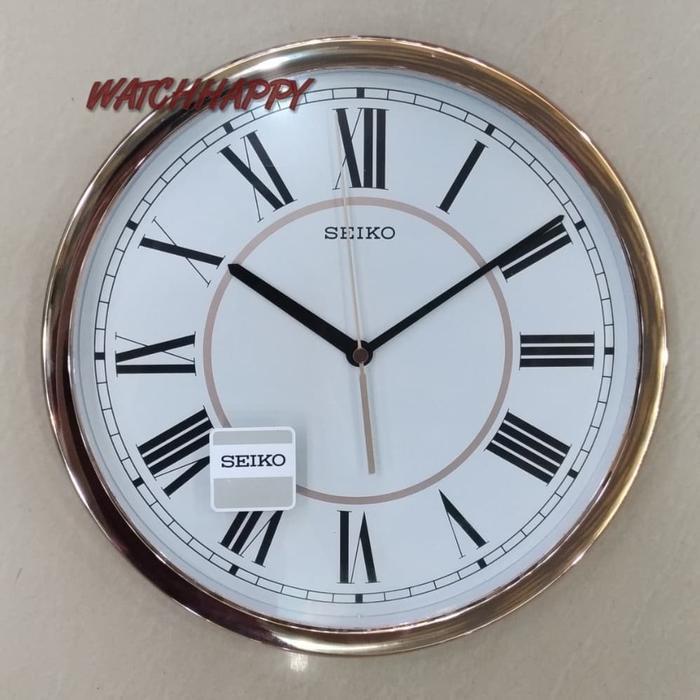 Jam Dinding SEIKO ORIGINAL 100 % QXA665P Rose Gold Romawi QXA665