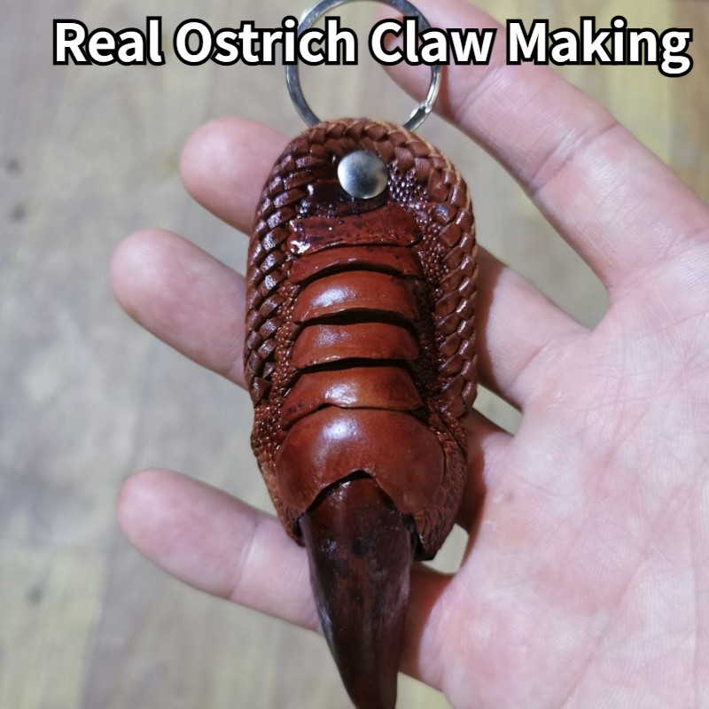 Real Ostrich Nail Keychain Handmade Pendant Collection Cadeaux Invites Mariage Llaveros