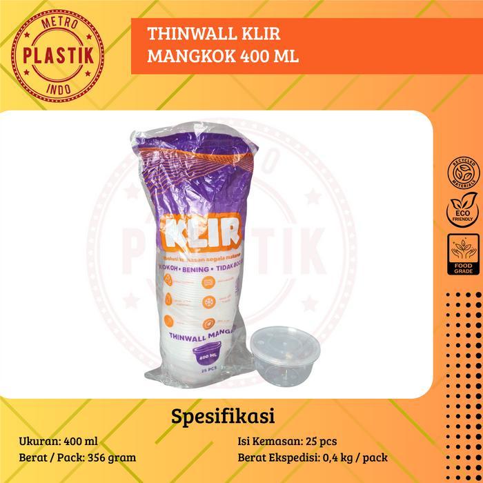 THINWALL KLIR 400ML BOWL MANGKOK PLASTIK 400 ML KLIR BOWL @25SET