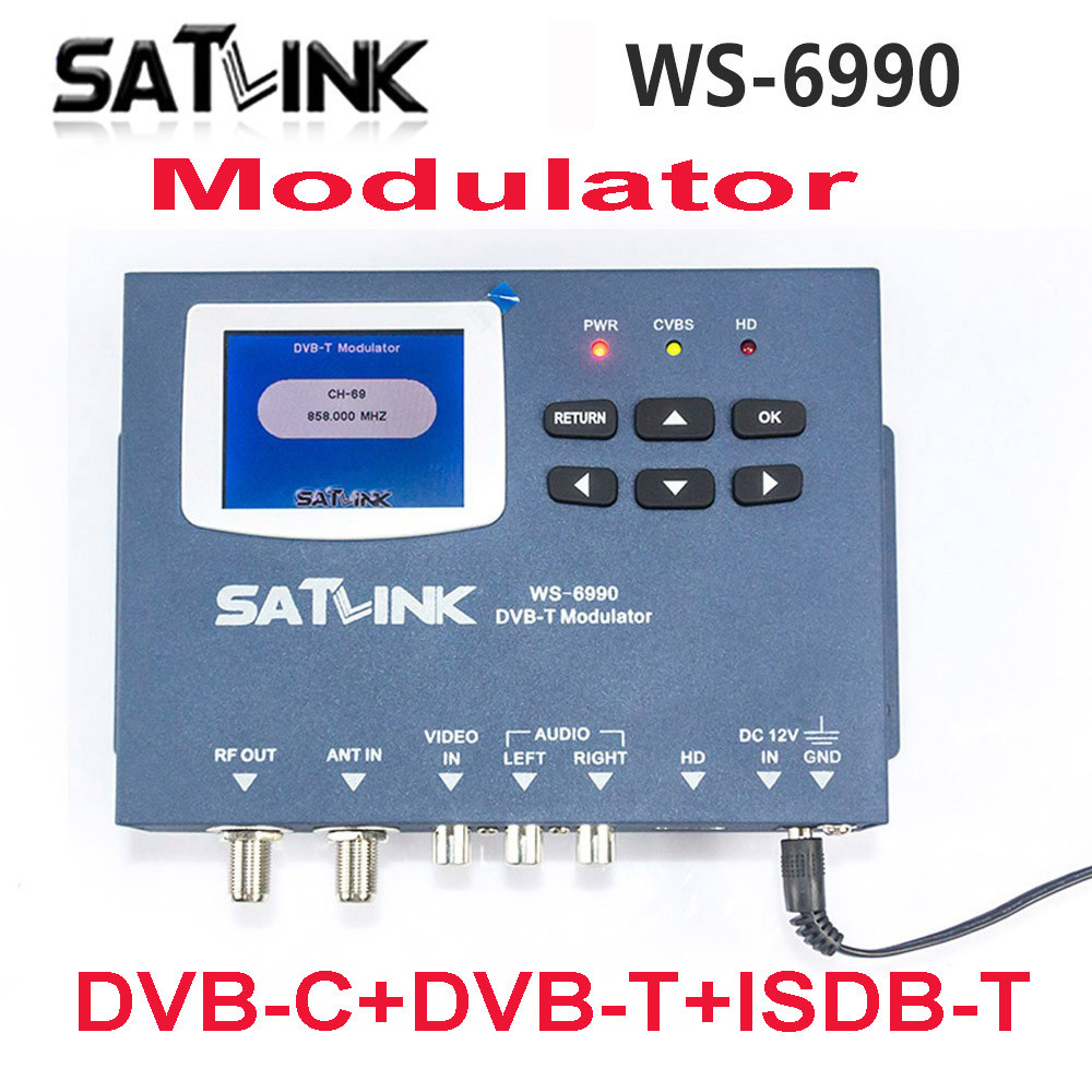 Satlink WS-6990 HD AV input single-channel DVB-T DVB-C ISDB-T Modulator Compact Modulator SATLINK