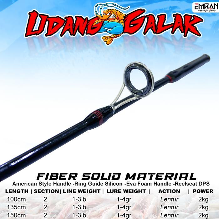 Joran Pancing Udang Galak Fiber Solid Warna Cod