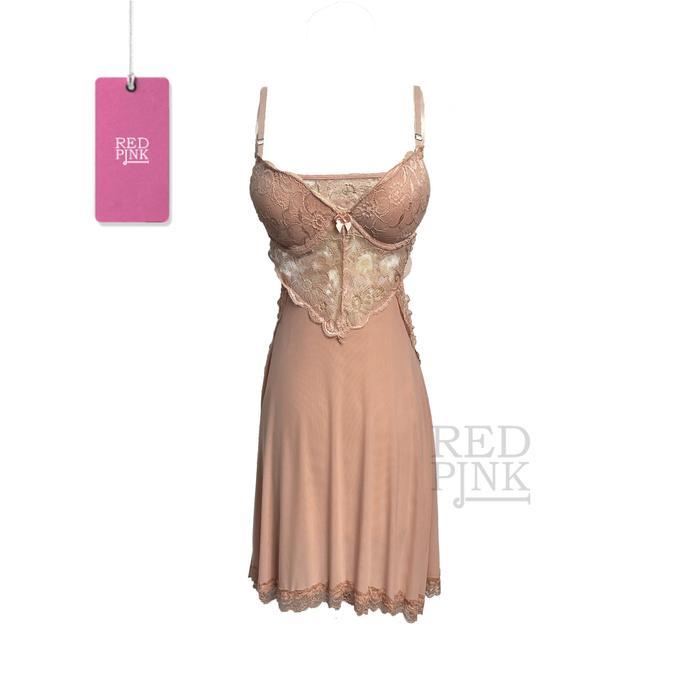 Diskon [ RedPink ] Lingerie Baju Dinas Nightwear Desain Dress Baby Doll Women Eropa Seksi Menggoda