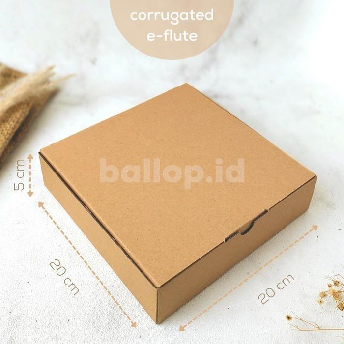 E-FLUTE 20 20 5 CM Box Kardus Tebal Dos Kecil Snack Roti Olshop Kue