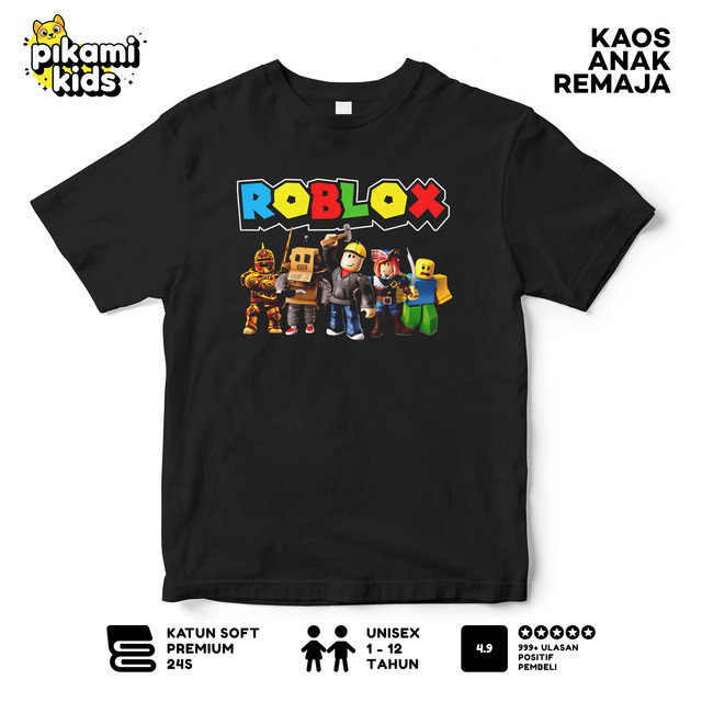 PIKAMI Kaos Distro Anak Game Roblox Rekomendasi Toko - Baju Anak Game Hitam