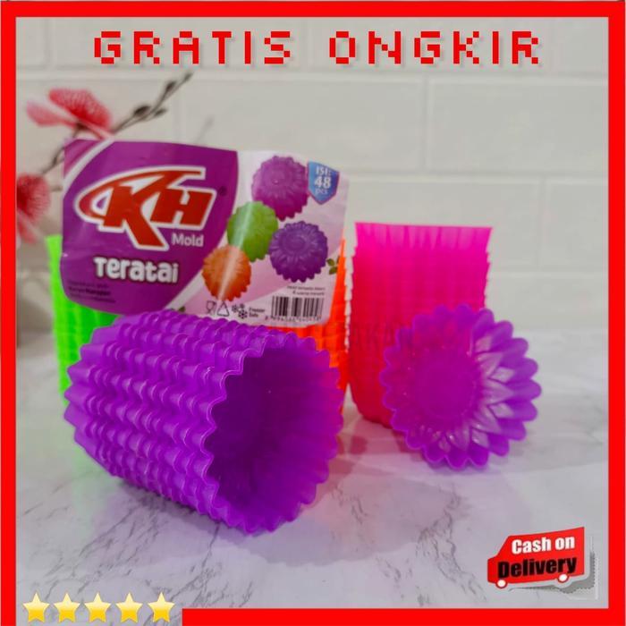 TERMURAH FREE IRUS  Cetakan Ager Teratai / Agar / Cetakan Bulat / 4 Lusin Cetakan Kue Kering /