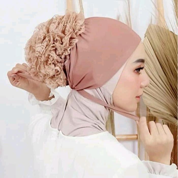 Ciput Turki Tali Cepol Premium Jilbab Kerudung Wanita Daleman Kerudung Ciput Seruty Turkey Coklat