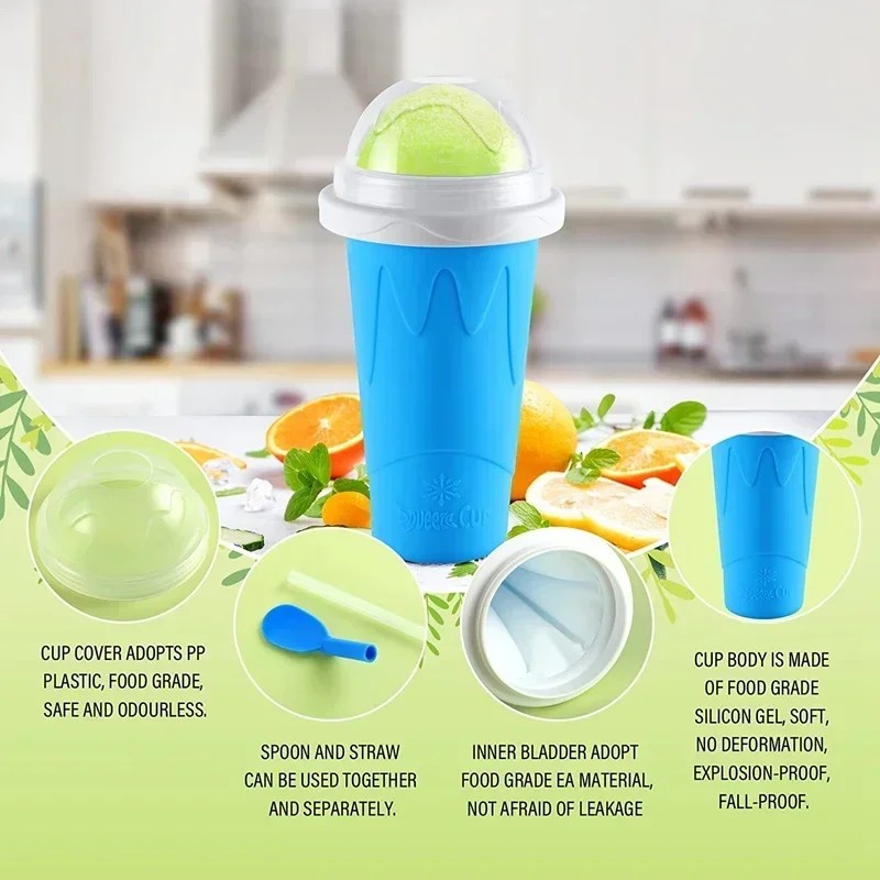 Quick-Frozen Slushy Maker Cup Large Capacity Slushy Cup for Homemade Smoothies Juice Ice Cream