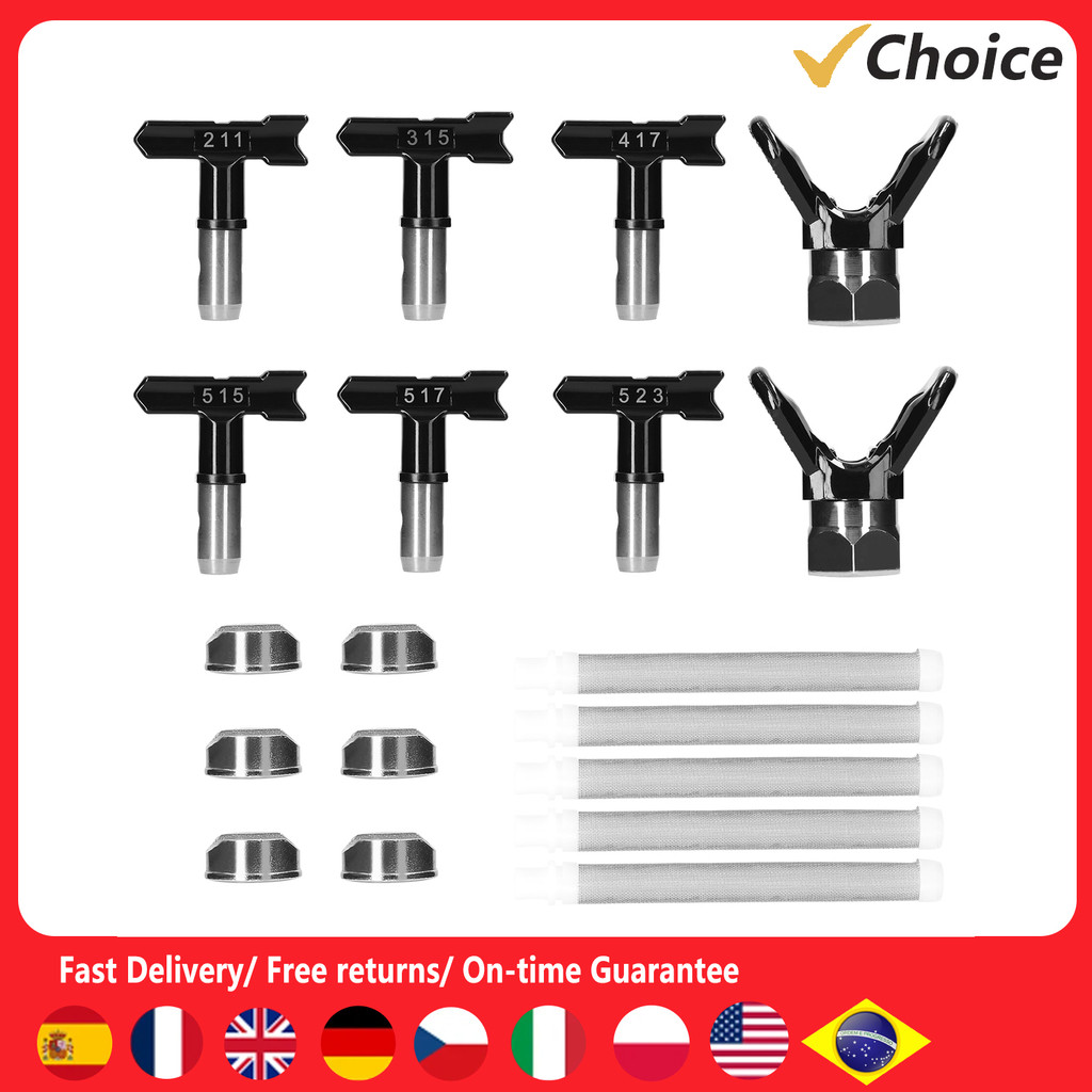Airless Paint Nozzles Filters Set Reversible Spraying Machine Tips Airless Paint Sprayer Nozzle Filt