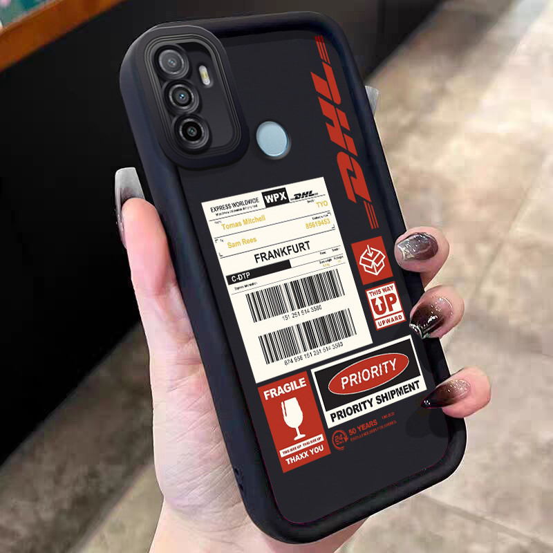 Casing Hp untuk OPPO A53 A53s A32 A33 2020 A11s Case Gaya Industrial DHL Logistik Kasing silikon Ces