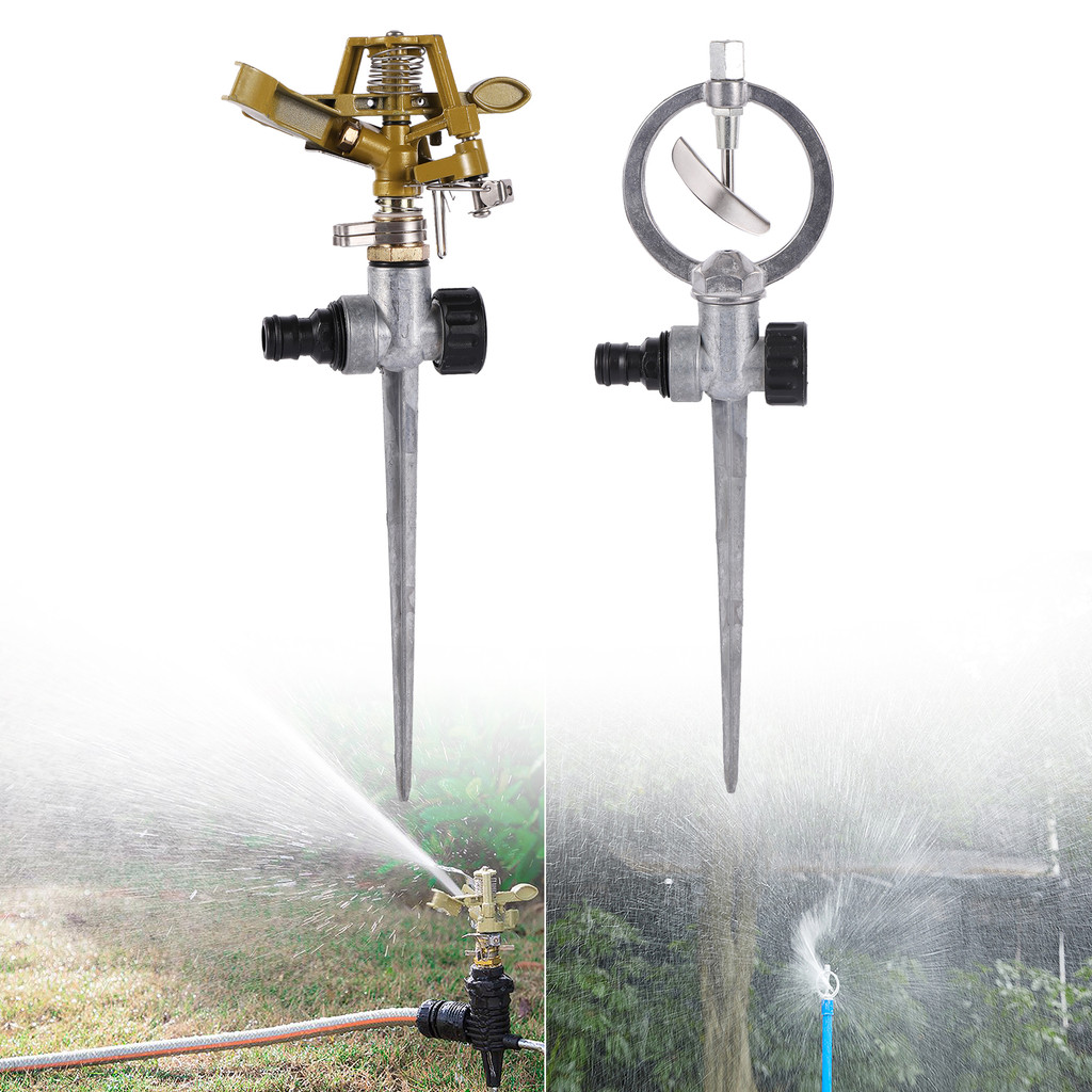 1/2 Inch Male Thread 360° Auto Swivel Sprinkler Butterfly Swivel Nozzle Adjustable Impact Sprinkler 