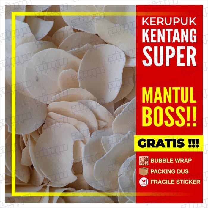 "New" Kerupuk KENTANG PUTIH 250gr SUPER cap JAYA BARU Krupuk POTATO Rasa Bawang Mentah Siap Goreng