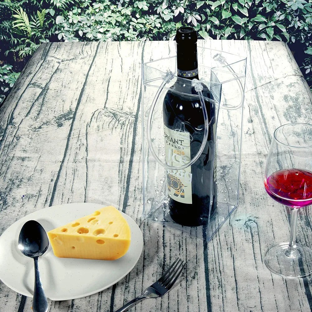 Ice Wine Bags PVC Anti-leakage Ice Bag Transparent Refrigerated Champagne Red Wine Bottle Whisky