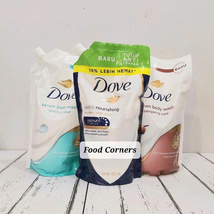 Dove Body Wash Deeply Nourishing Refill 850 Ml / Dove Serum Body Wash - Moisture Renew / Sensitive