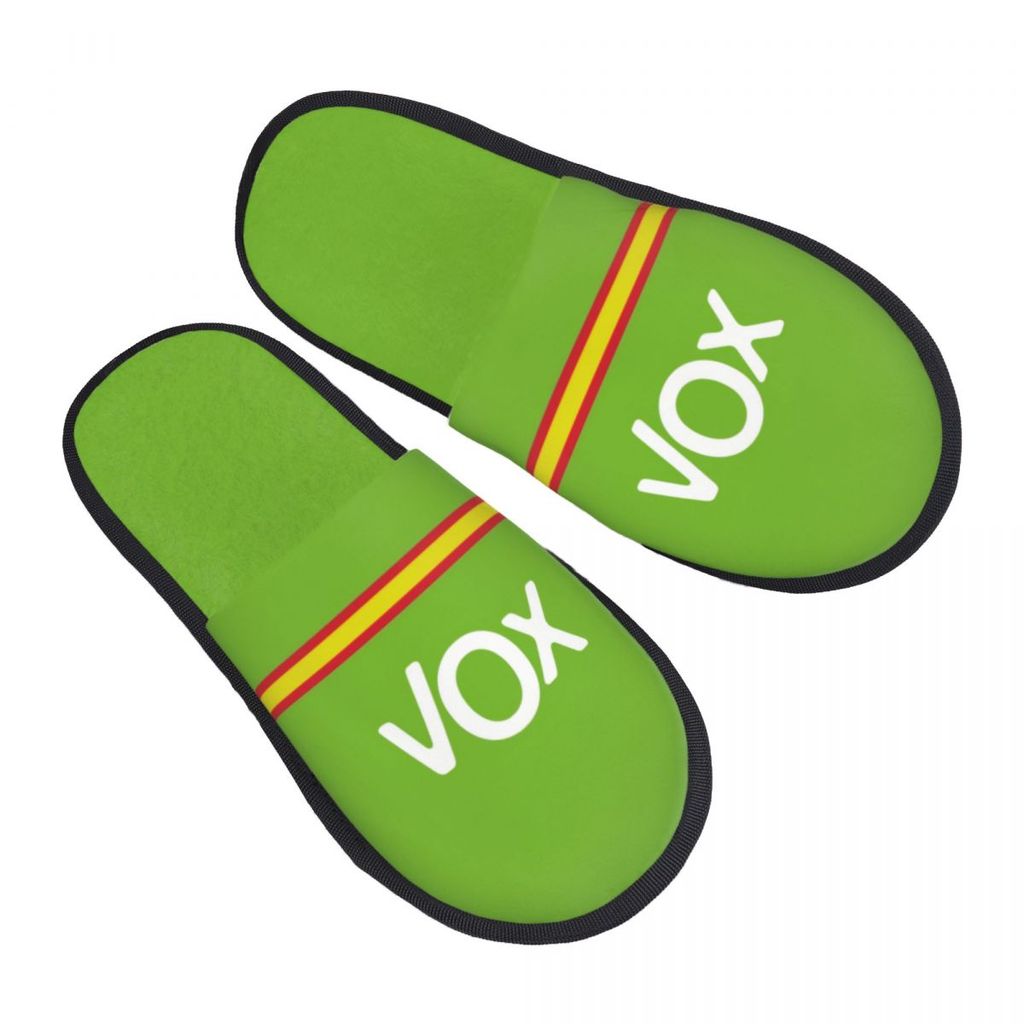 Custom Spain Vox Stripe Flag Soft Scuff With Memory Foam Slippers Women Spanish Political Party Spa