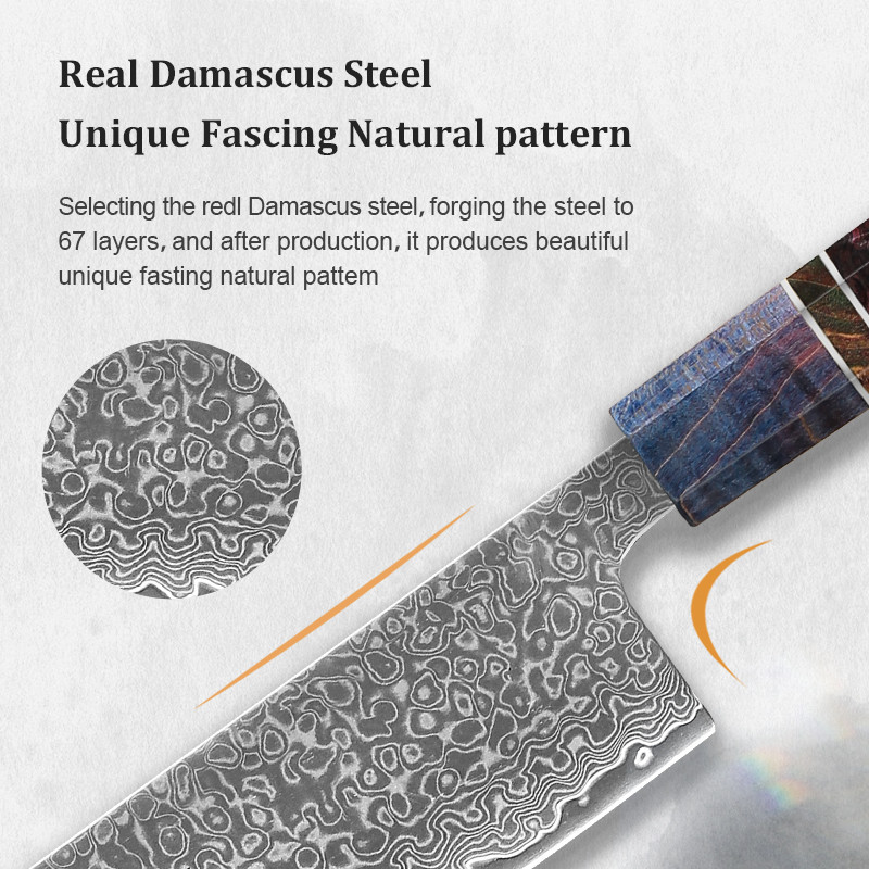 1-5 PCS Kitchen Knife set Damascus Steel Japanese chef Knife Santoku Knife Nakiri Knife kiritsuke