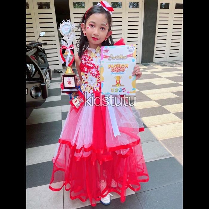 GAUN ANAK MAYORET MERAH PUTIH