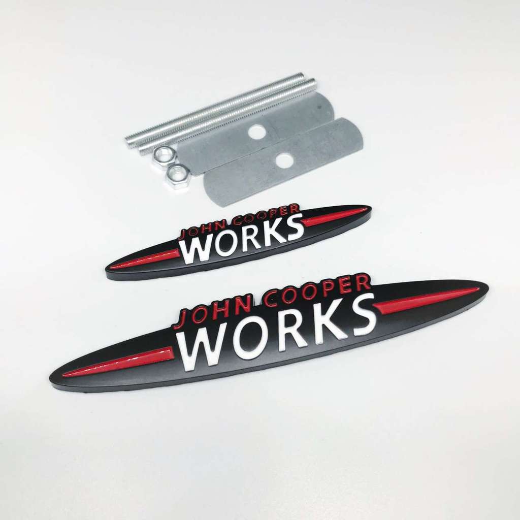 Black Car Chrome Metal Mini JCW Sticker Front Grille Badge Emblem For Mini Cooper S JCW F54 F55 F56
