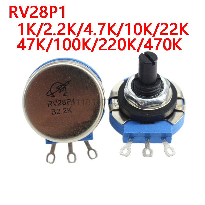10Pcs RV28P1 2W Potentiometer 1K B102 2K2 4K7 10K103 22K 47K 470K Electric Welding Machine Insulated