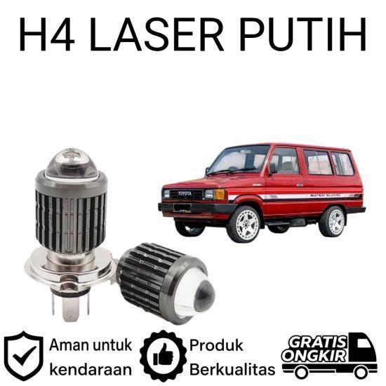 ORIGINAL 2pcs Lampu Utama LED H4 Laser Putih Mobil Toyota kijang Super