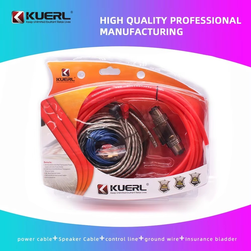 Car Amplifier Cable Kit 8GA Amplifier Installation Kit Car Subwoofer Amplifier Signal Wires