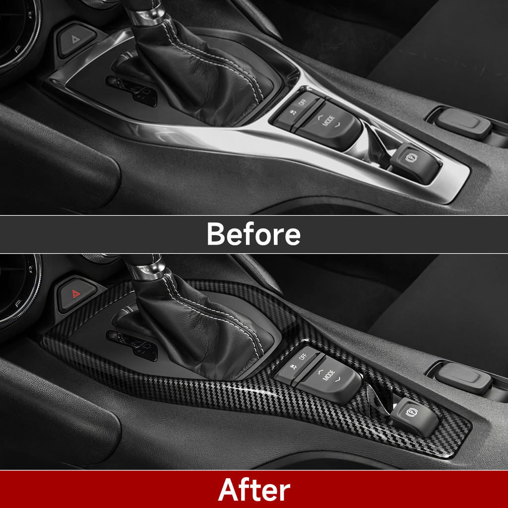 For Chevrolet Camaro ZL1 2016-2026 Center Console Gear Shift Panel Carbon Fiber Interior Sticker,