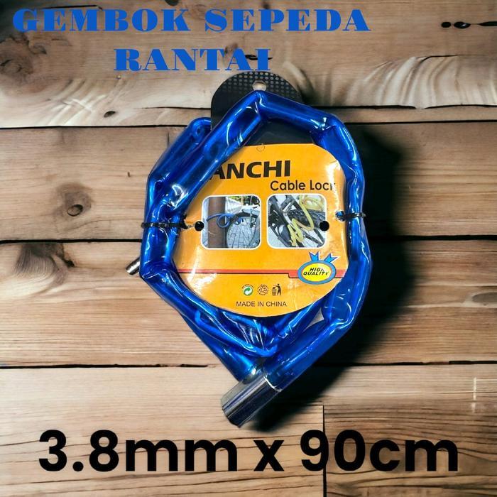 Kunci Sepeda Rantai Besar Lapis Plastik 3.8Mm*90Cm #Gratisongkir