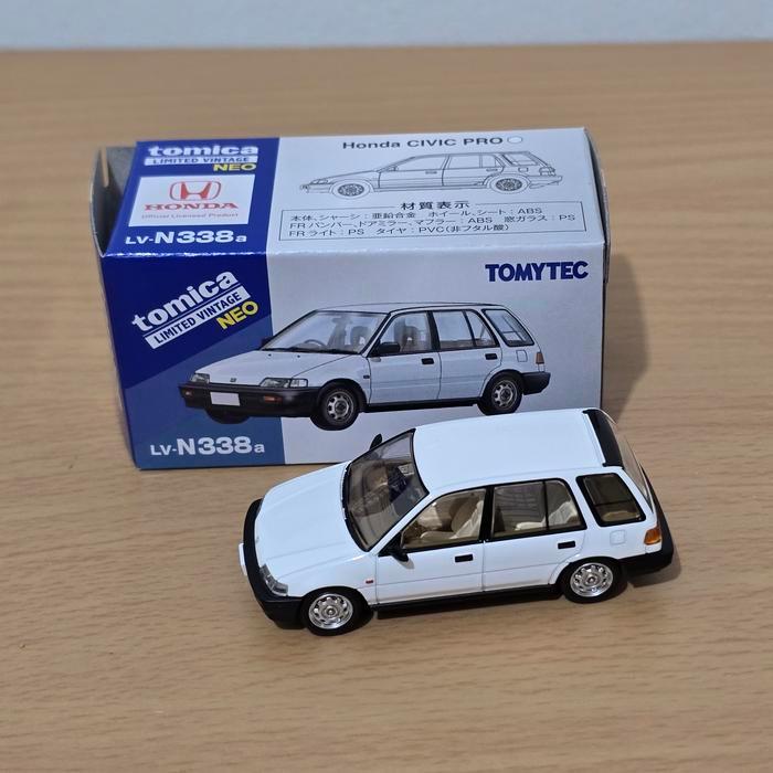 TLV Tomica Limited Vintage Neo Honda Civic Pro White LV N338a Hobby Koleksi Mobil Mainan Mini Scale