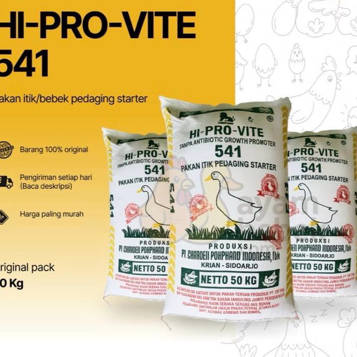 ORIGINAL CP HI PRO VITE 541 Pakan Bebek Itik Pedaging Starter REPACK Old Farm