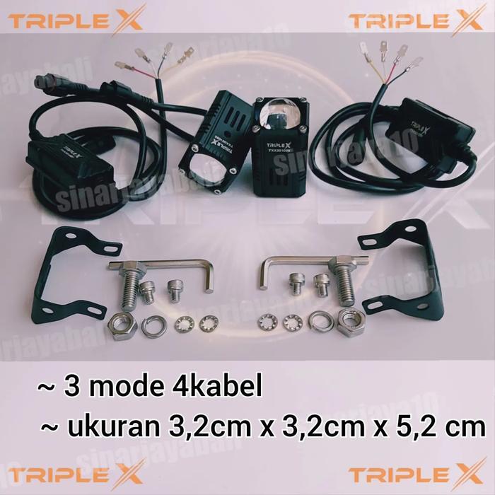 Lampu Triple X X3 X1 Lampu Led Tembak Kecil Mini Projie Kabut Tambahan