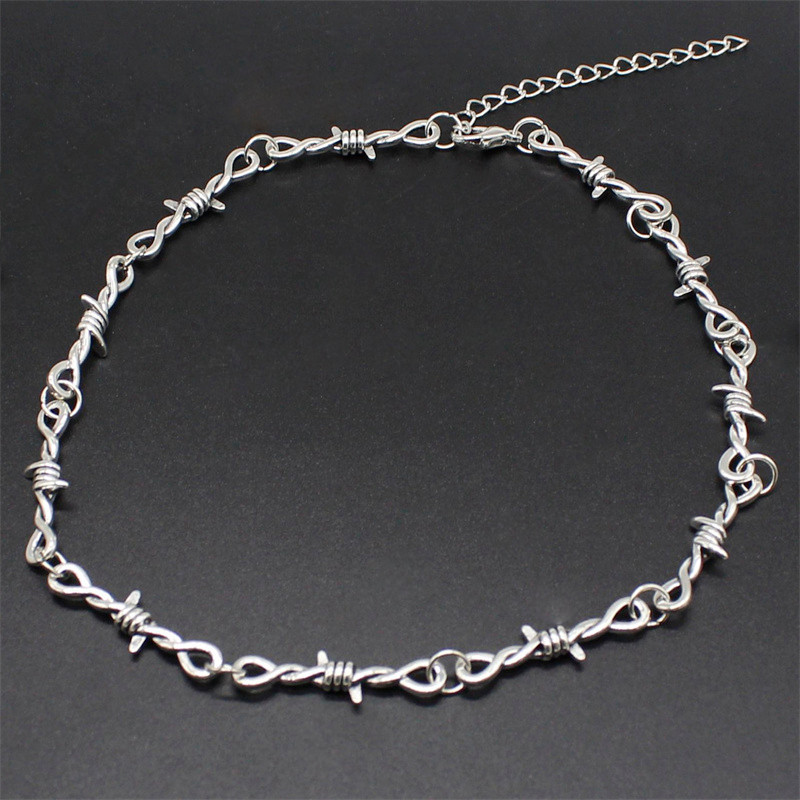 Small Wire Brambles Iron Unisex Choker Necklace Women Hip-hop Gothic Punk Style Barbed Wire Little