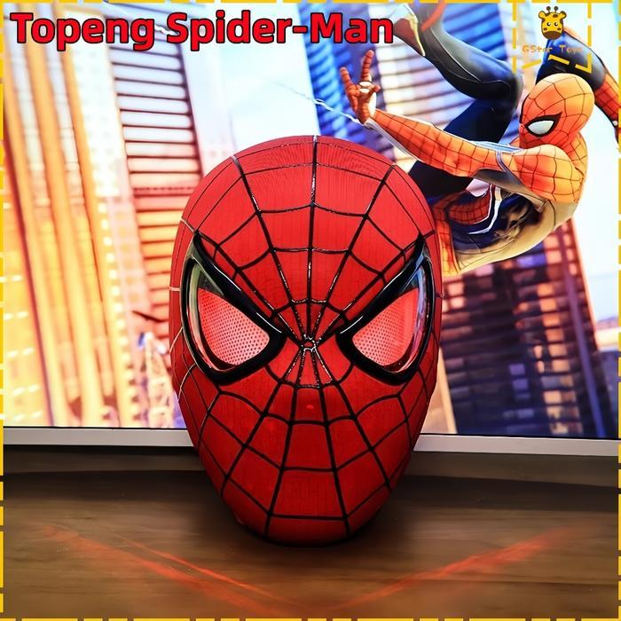 Gstar Topeng Spider-Man Cosplay Efek Kedipan Mata Kualitas Kulit Halus Koleksi Kostum Anak Hadiah