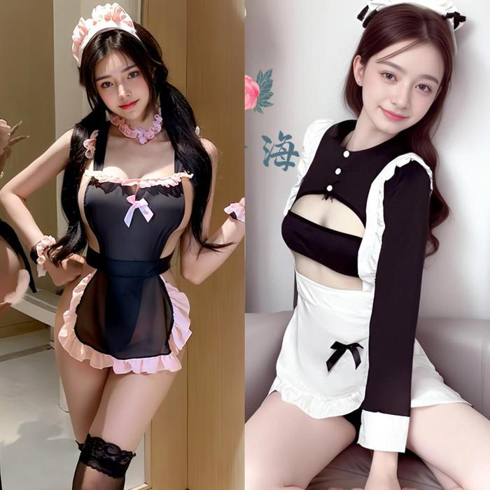 Sexy Lingerie Seksi Sexy Set Cosplay Custom + G String Model waitress