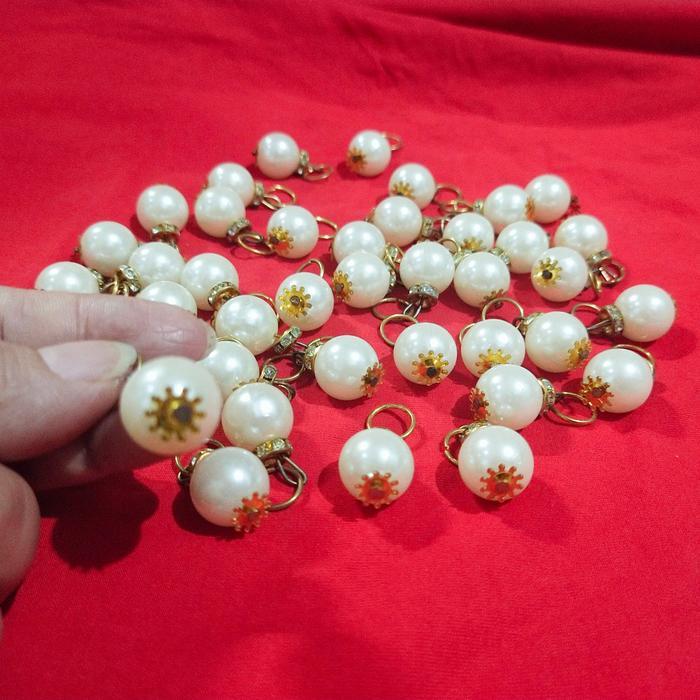 Mutiara gantung 14 mm/bandul mutiara Aksesoris Garmen Bandul 14 mm