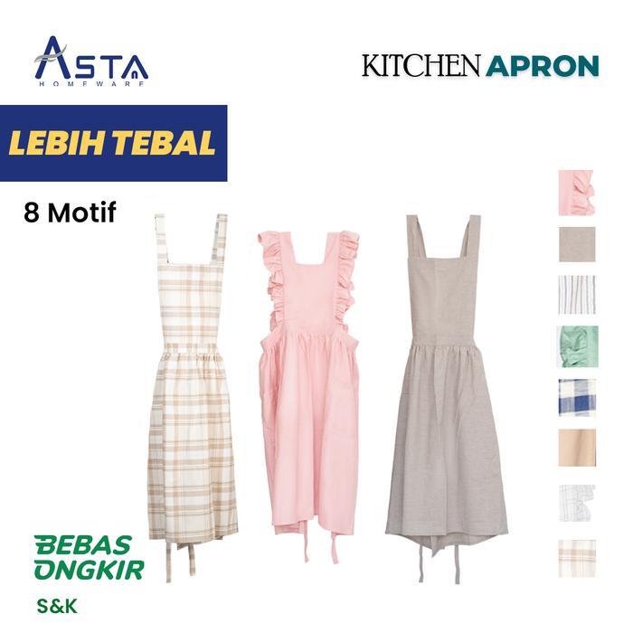 ASTA CELEMEK MASAK/ APRON RUFFLE LINEN/ KITCHEN APRON / APRON KOREA