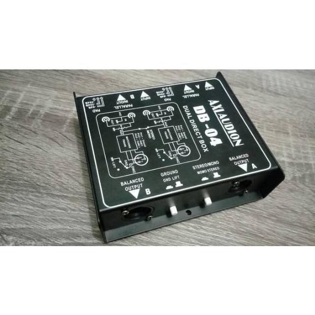 AXL AUDION Pasif Direct Box DB-04 - 2 Channel Amplifier Dual Direct Box Pasif untuk Kualitas Suara
